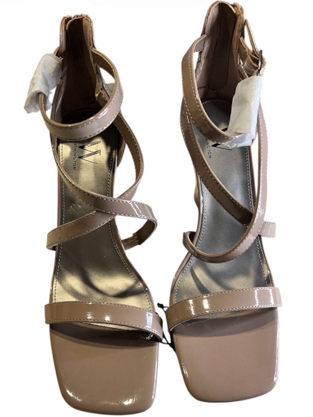 Worthington Patent Strappy Sandals in Taupe